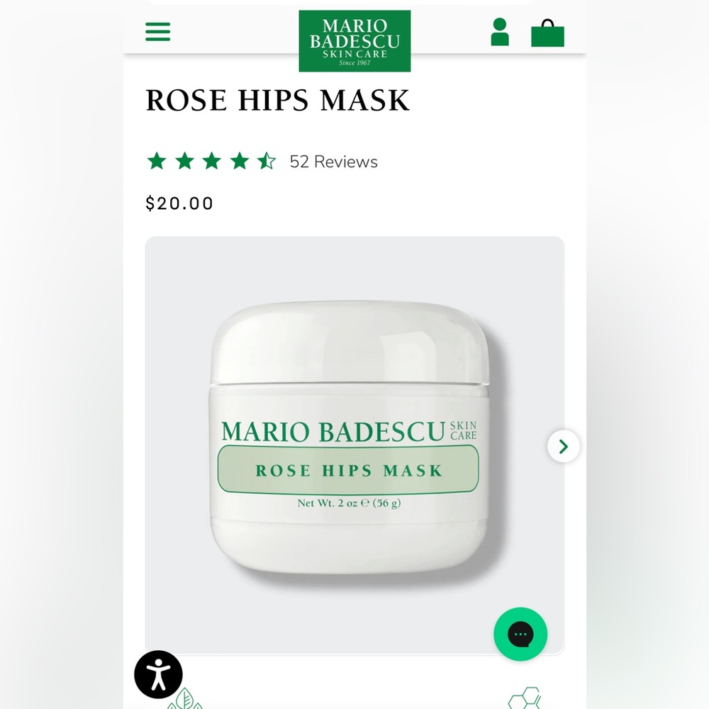 NWT (Unopened) Mario Badescu Rose Hips Mask